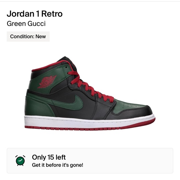Jordan 1 “Gucci Green” retro size 10.5🟢🔴⚫️ - Picture 9 of 10